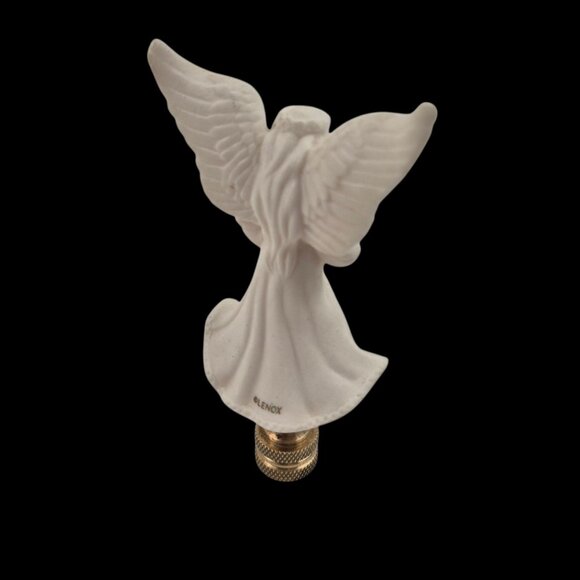 Lenox Angel Lamp Finial Matte Bisque Porcelain Gold Star Vintage Christmas Decor - Picture 3 of 10